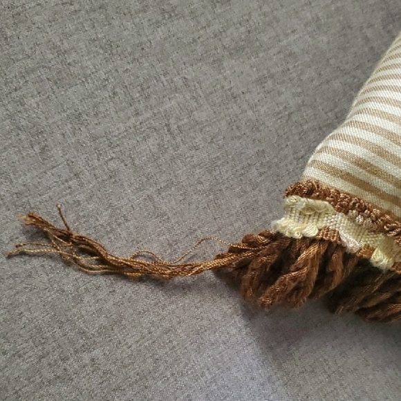 Feathered Striped Accent Pillow - Picture 7 of 8